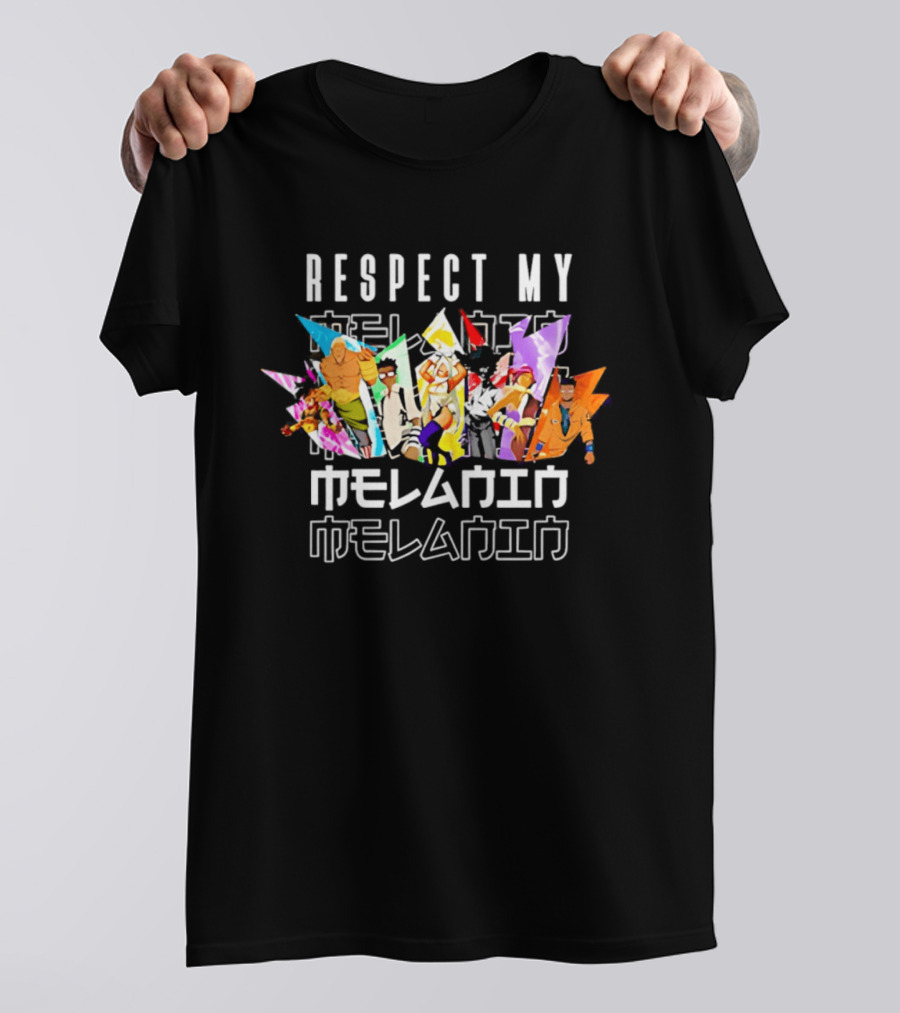 Respect My Melanin Anime Diverse Characters Ensemble T-Shirt