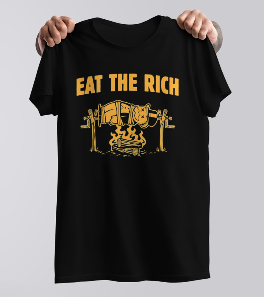 Rich Uncle Pennybags Eat The Rich Spit Roasted Humor Monopoly Man T-Shirt