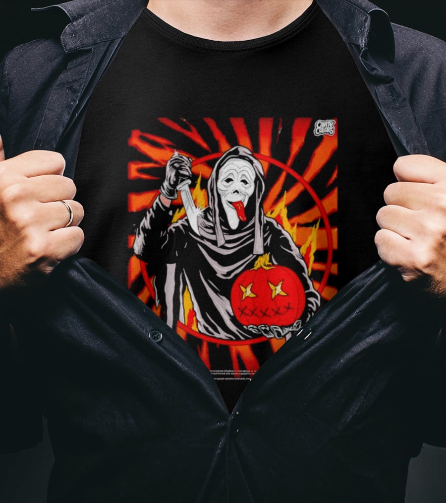 Ghost Face Creepy Carver Halloween Spoof T-Shirt