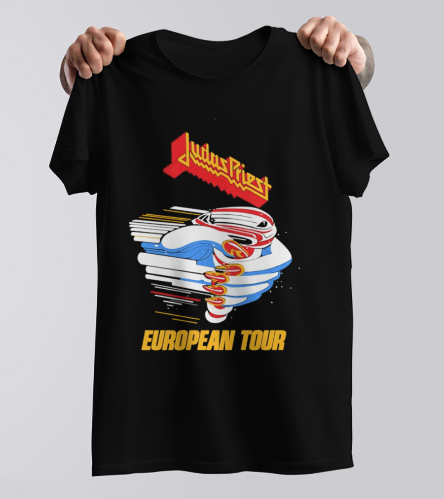 Judas Priest Turbo European Tour 1986 Vintage Album Cover T-Shirt