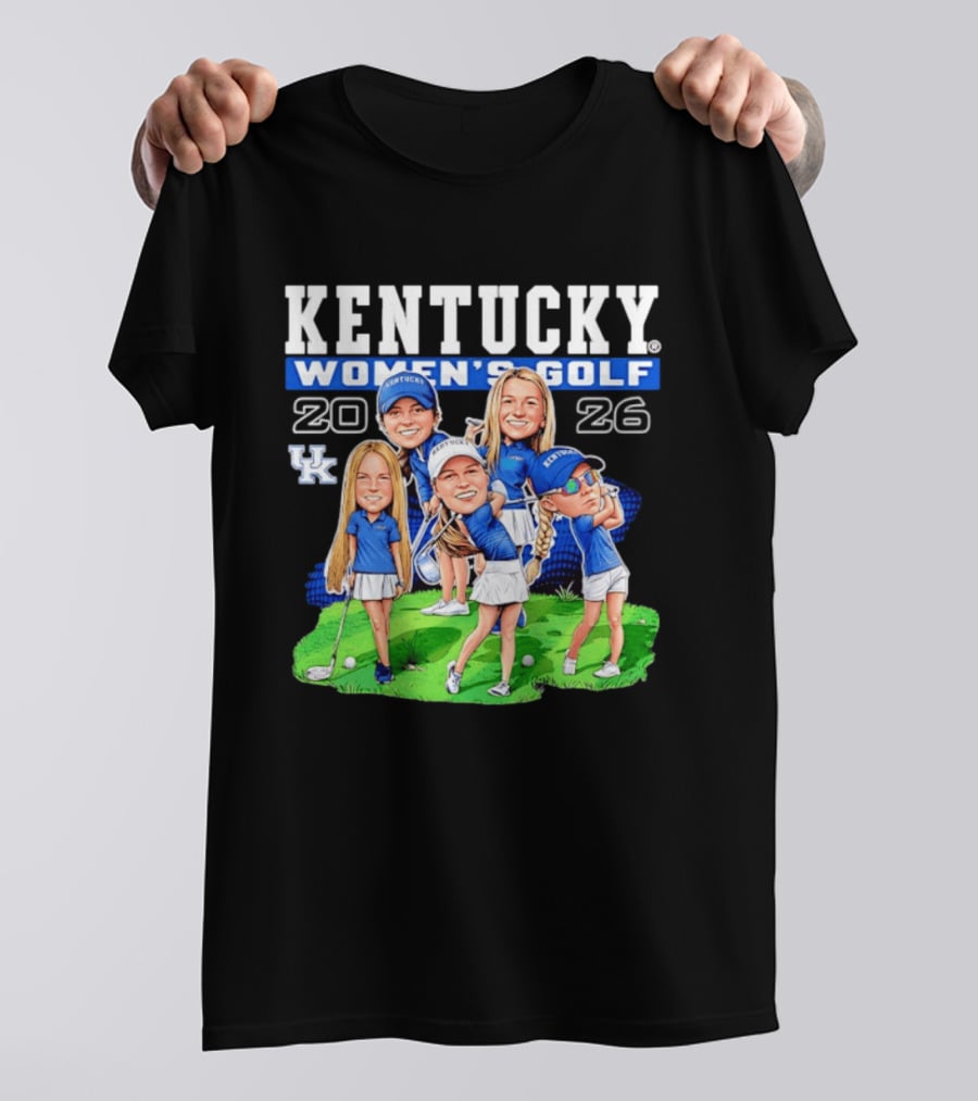 Kentucky Wildcats Women's Golf 2026 Caricature Team Players T-Shirt