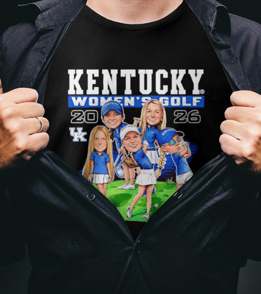 Kentucky Wildcats Women's Golf 2026 Caricature Team Players T-Shirt