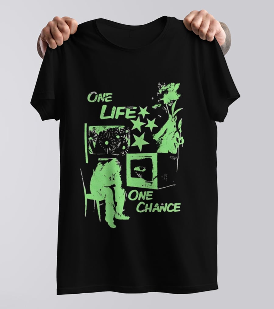 One Life One Chance Stars And Nature With Seated Figure T-Shirt