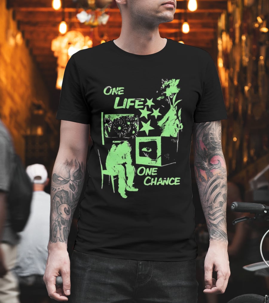 One Life One Chance Stars And Nature With Seated Figure T-Shirt