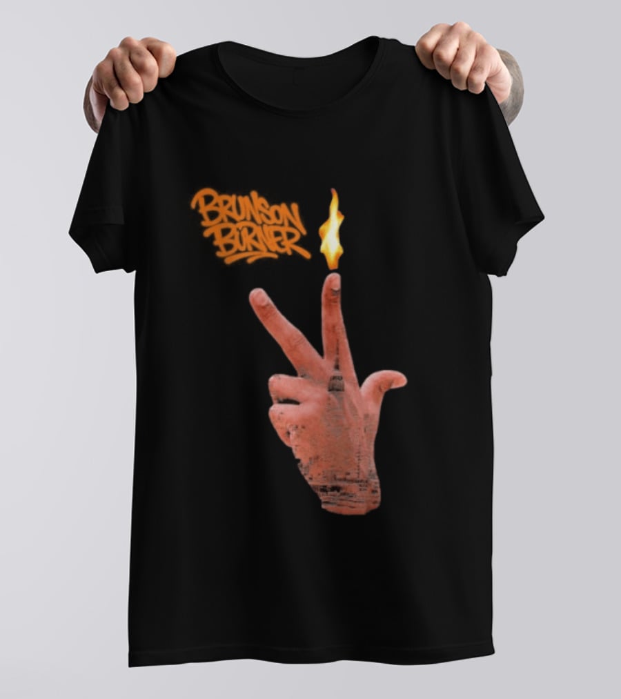 Brunson Burner Flame Hand New York Knicks Jalen Brunson T-Shirt