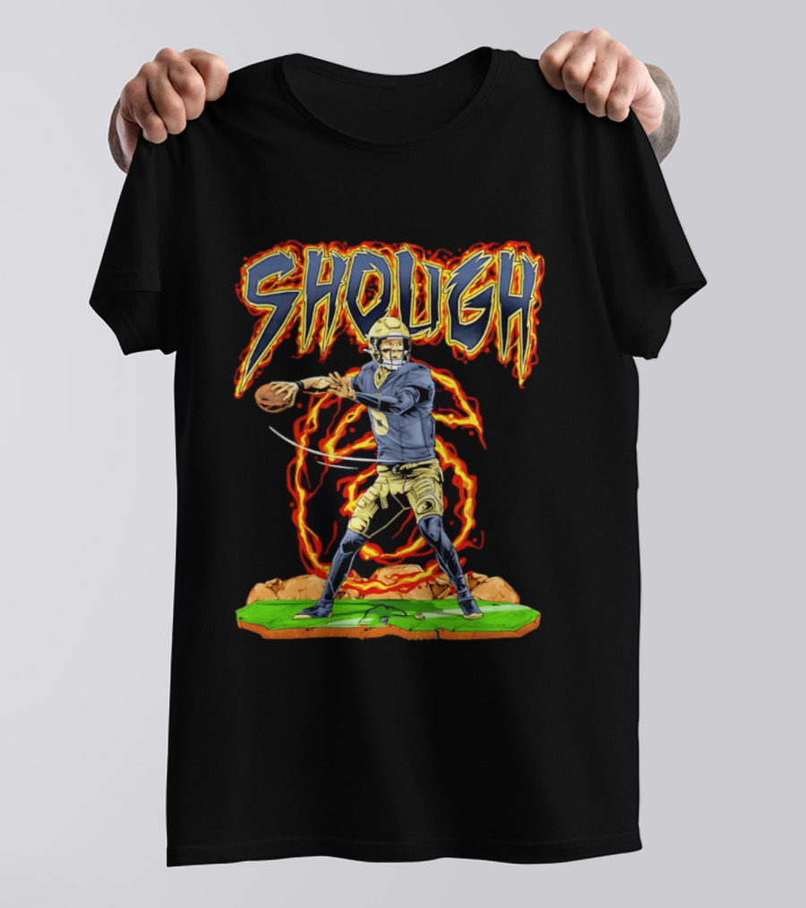 New Orleans Saints Tyler Shough Hand Drawn Quarterback Action T-Shirt
