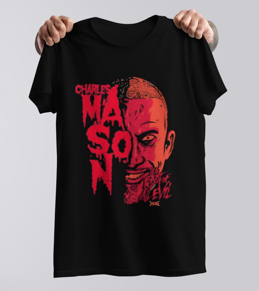 Charles Mason The Root Of All Evil Red Face T-Shirt