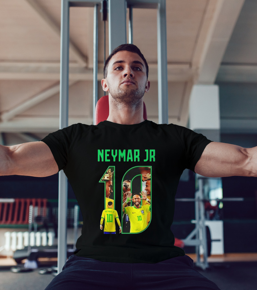 Neymar Jr 10 Brazil Soccer Iconic Celebration Images T-Shirt