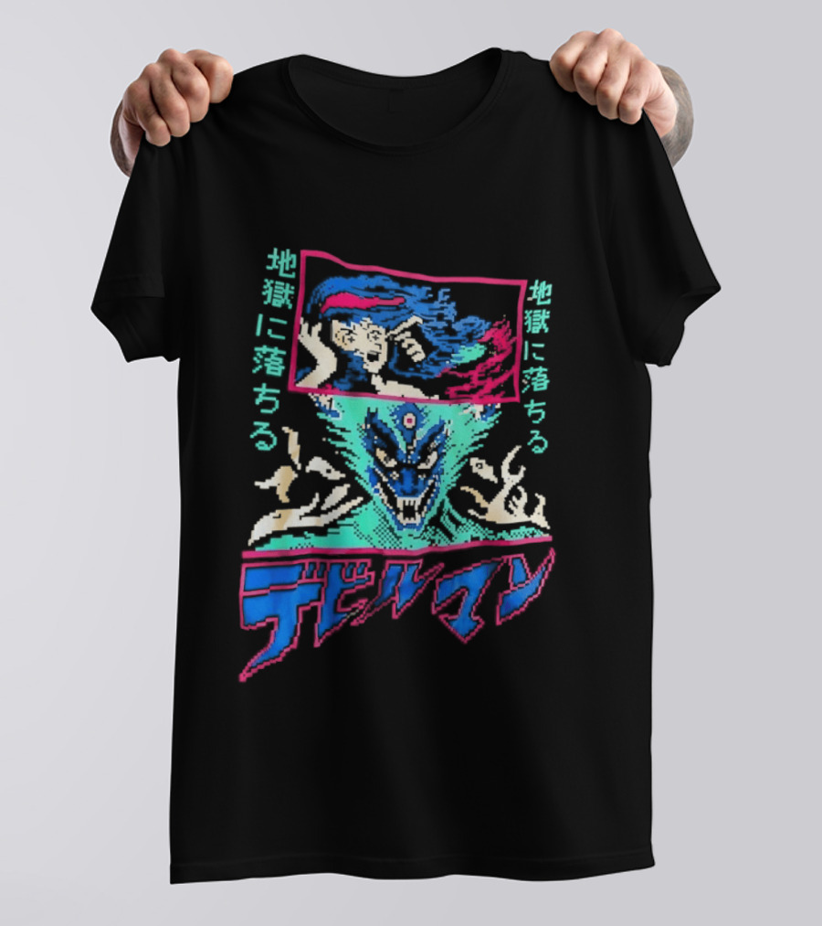 Devilman Go Nagai Pixel Art Retro Japanese T-Shirt