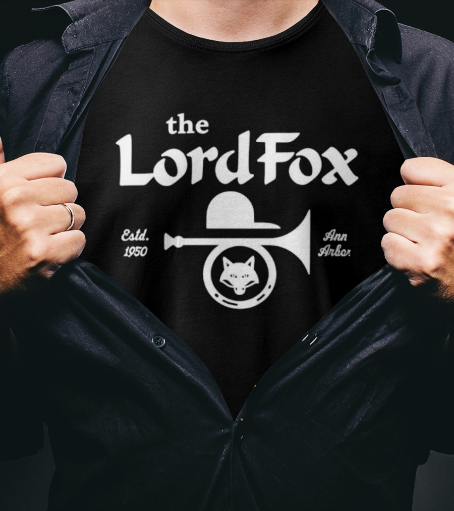 The Lord Fox Ann Arbor Estd 1980 Fox Trombone Hat T-Shirt