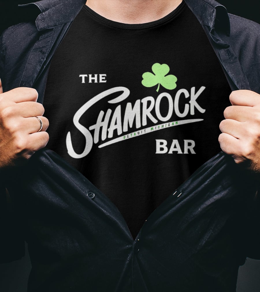 The Shamrock Bar Detroit Michigan Clover T-Shirt