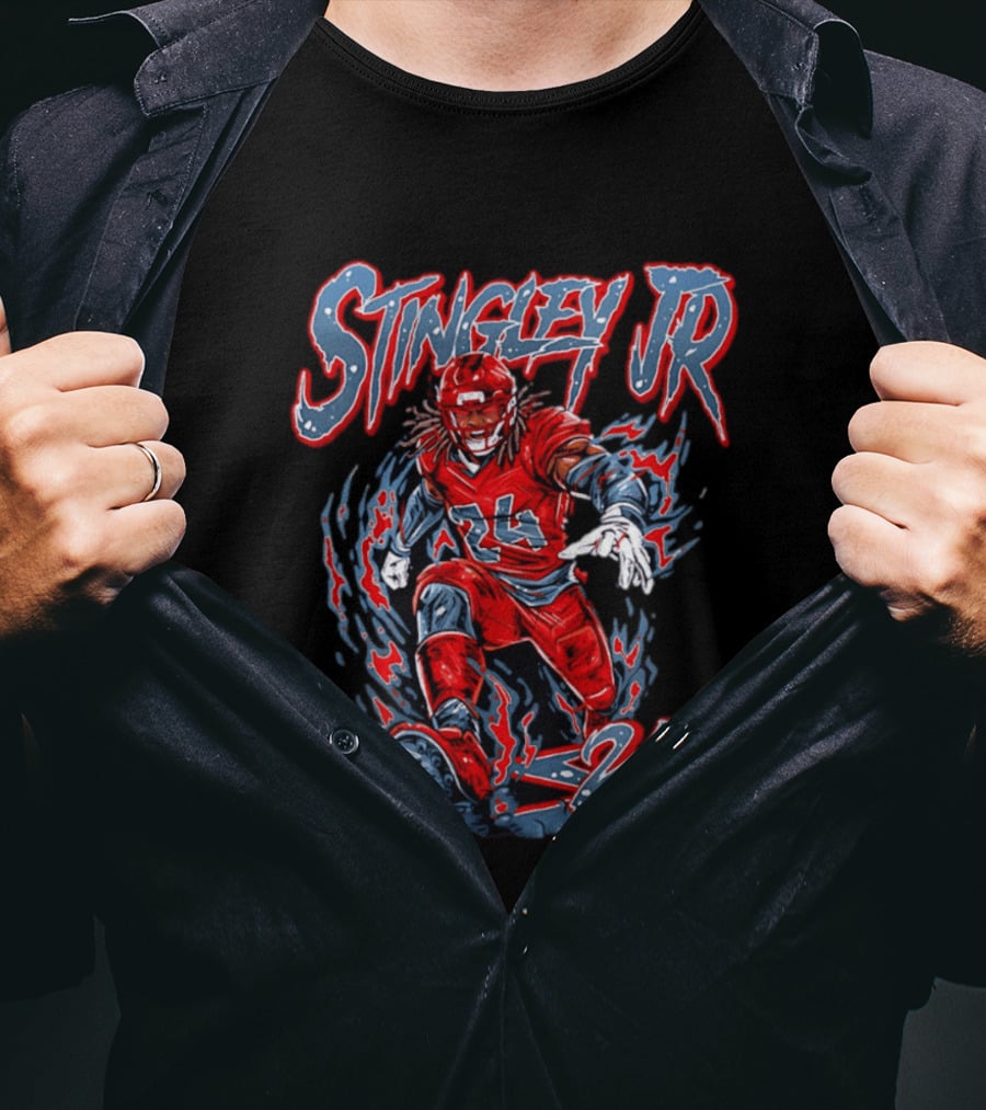 Houston Texans Stingley JR 24 Hand Drawn NFL Football T-Shirt