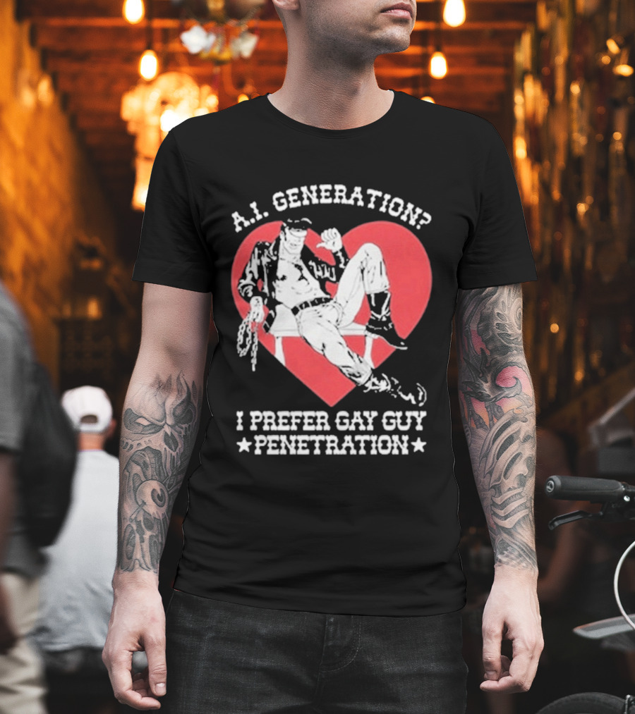 A.I. Generation I Prefer Gay Guy Penetration Heart T-Shirt