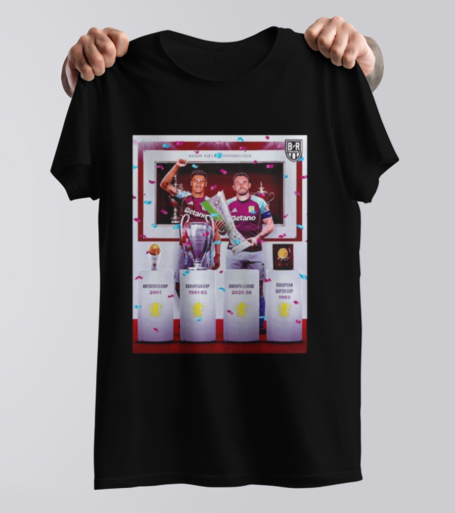 Aston Villa Football Club Europa League 2025 26 European Cup Winners T-Shirt