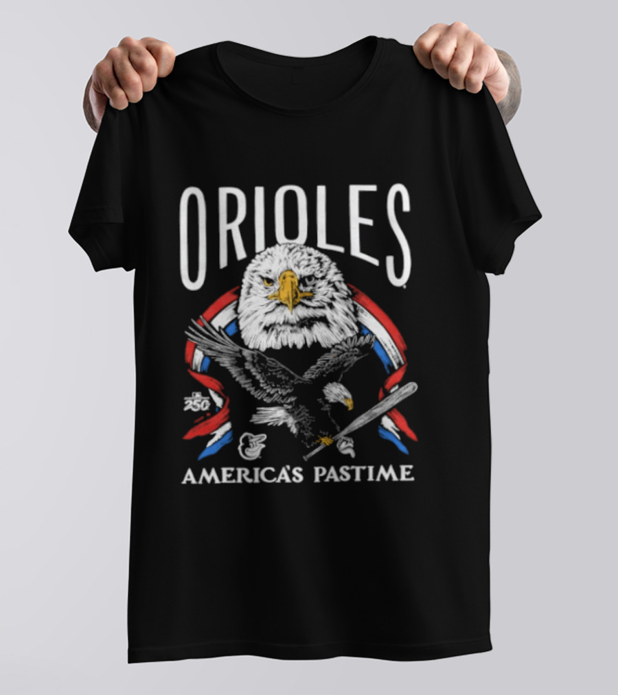 Orioles America's Pastime Bald Eagle Celebration 250th Anniversary T-Shirt