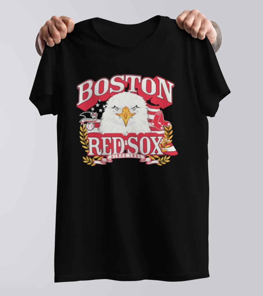 Boston Red Sox American League Eagle Patriotic Celebration Since 1901 T-Shirt