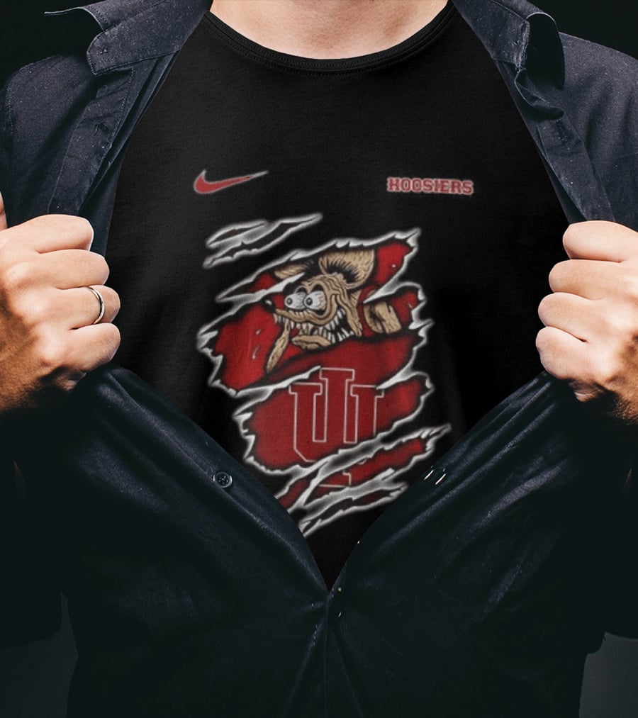 Indiana Hoosiers NCAA Rat Fink Nike Hoosiers Built To Not To Bow T-Shirt