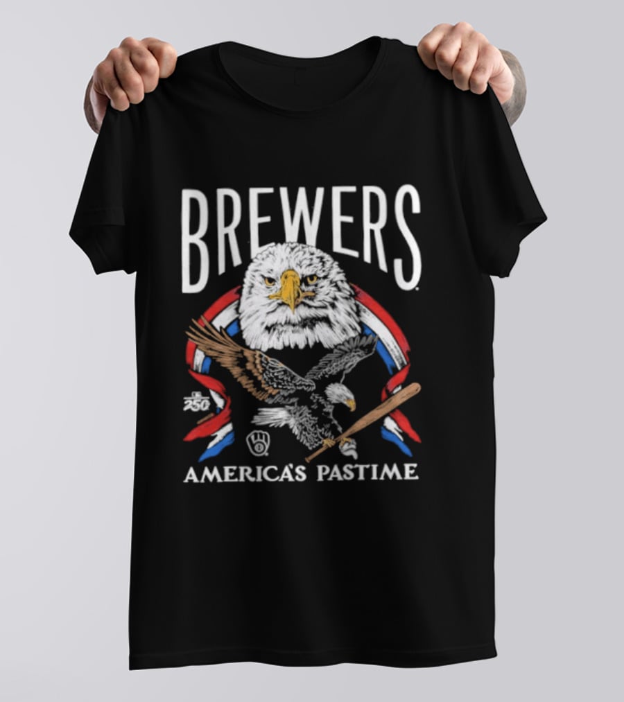 Milwaukee Brewers America's Pastime 250th Celebration Bald Eagle T-Shirt