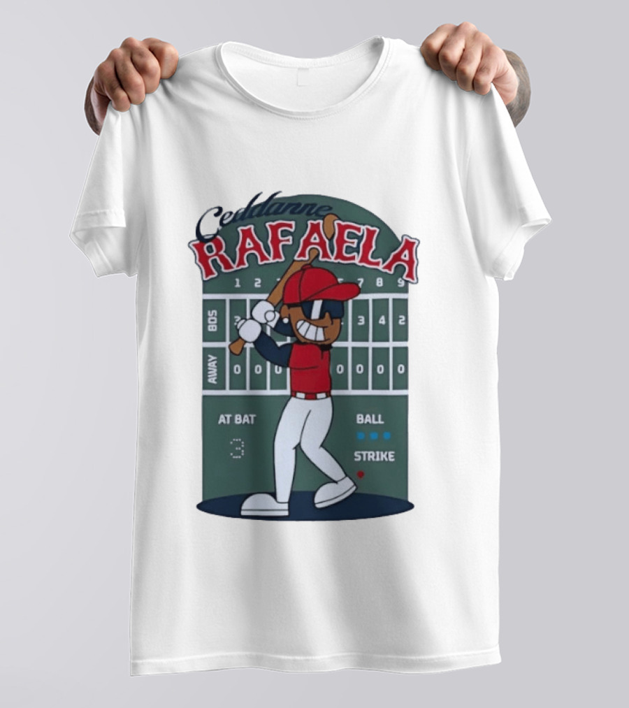 Ceddanne Rafaela Boston Red Sox MLB At Bat Scoreboard T-Shirt