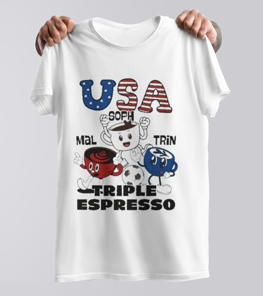 USA Triple Espresso Mal Soph Trin Soccer T-Shirt