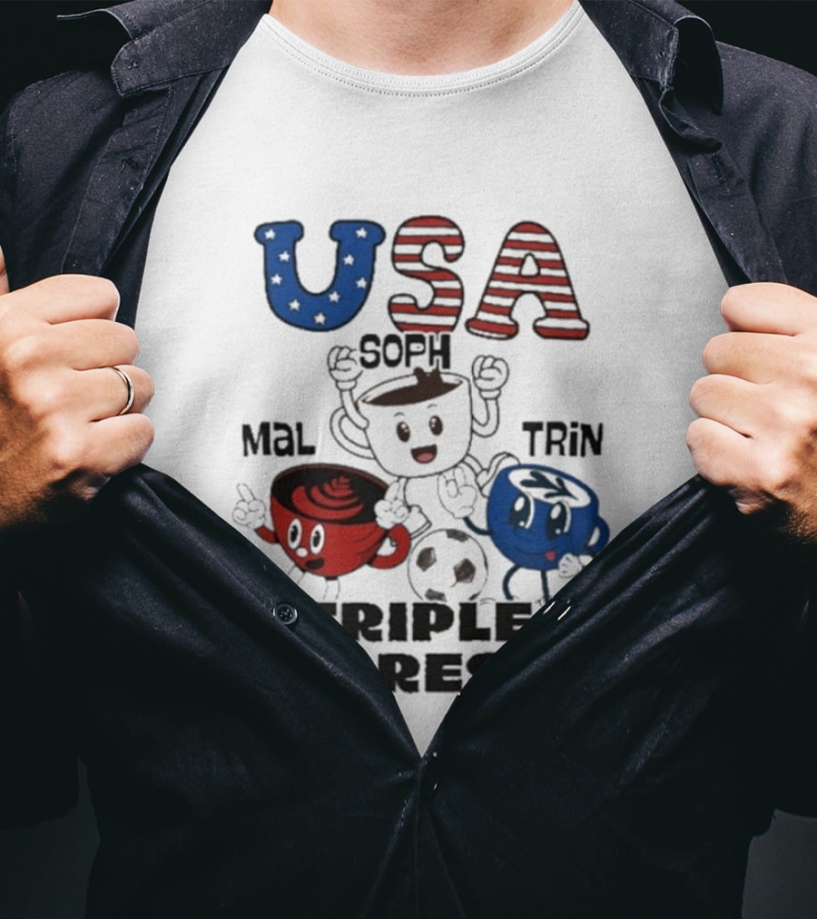 USA Triple Espresso Mal Soph Trin Soccer T-Shirt