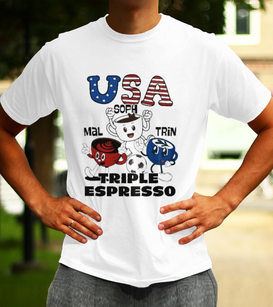 USA Triple Espresso Mal Soph Trin Soccer T-Shirt