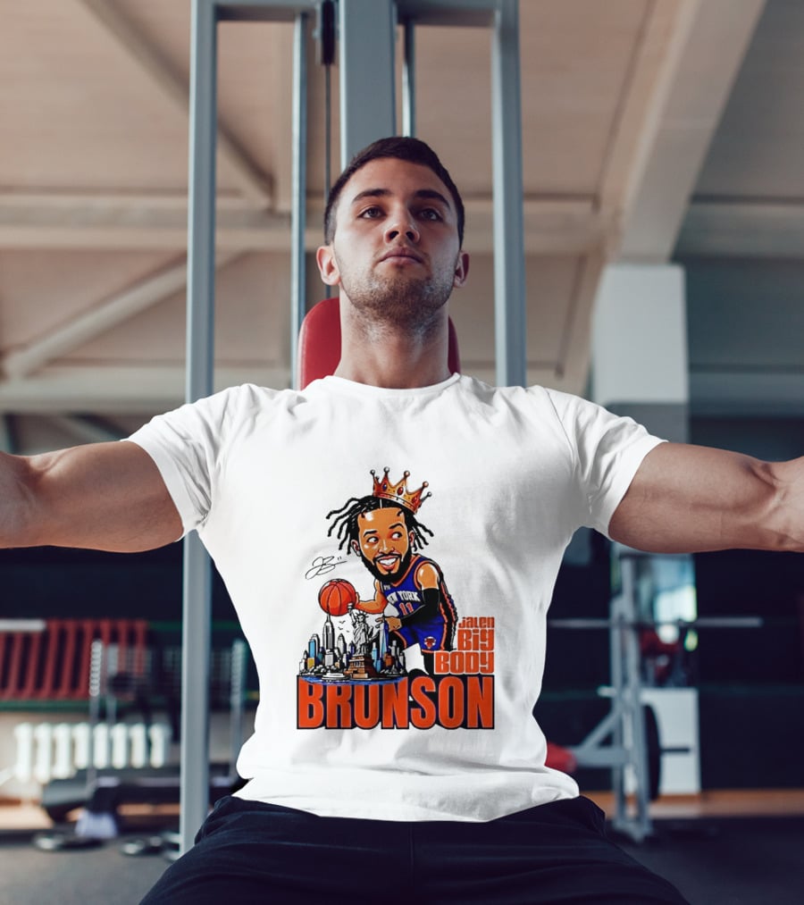 Jalen Brunson New York Knicks Big Body King 2026 Basketball Star With Crown And Skyline T-Shirt