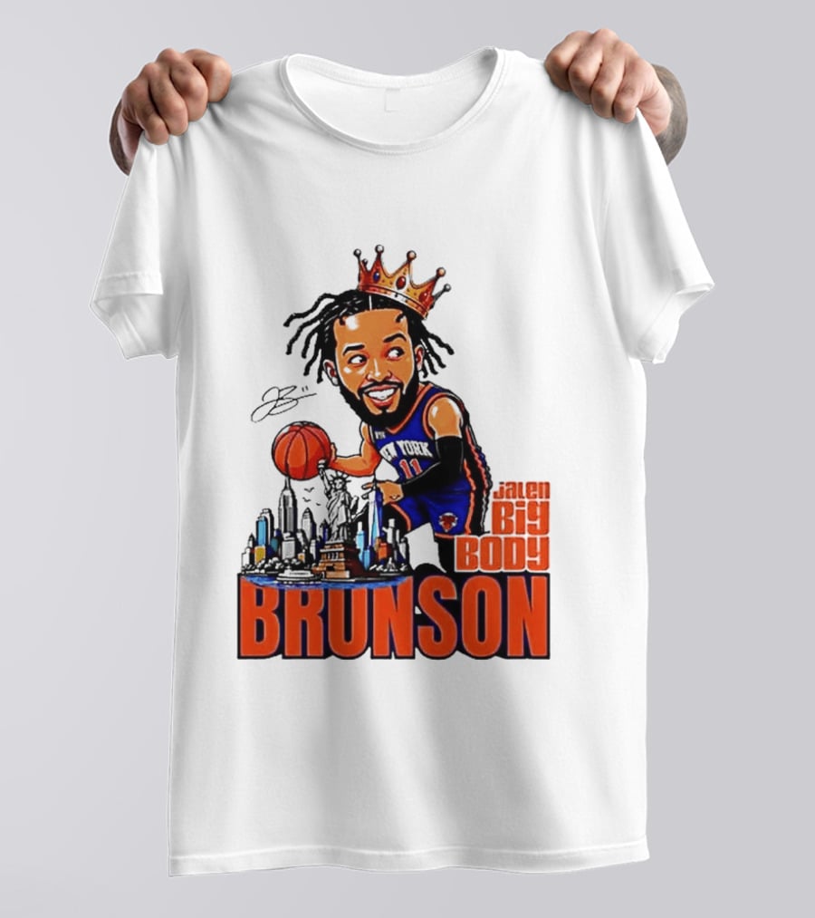 Jalen Brunson New York Knicks Big Body King 2026 Basketball Star With Crown And Skyline T-Shirt