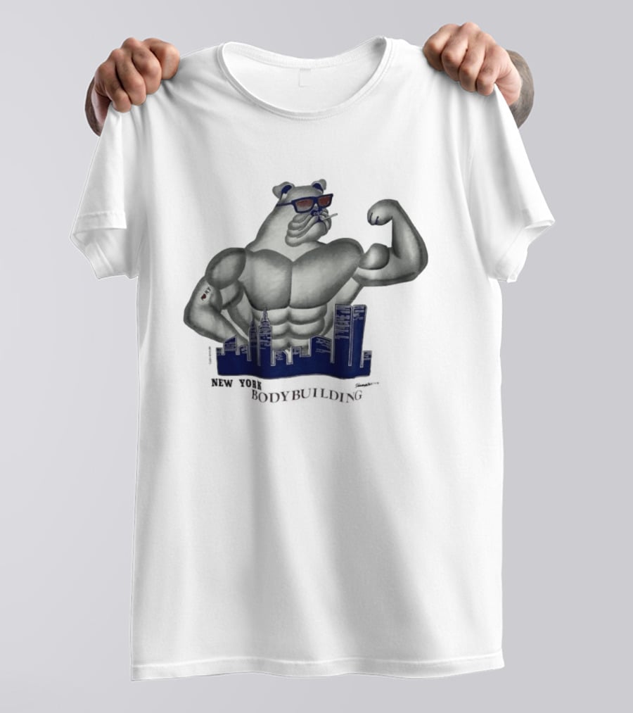 New York Bodybuilding Buff Bear Cityscape NYC T-Shirt