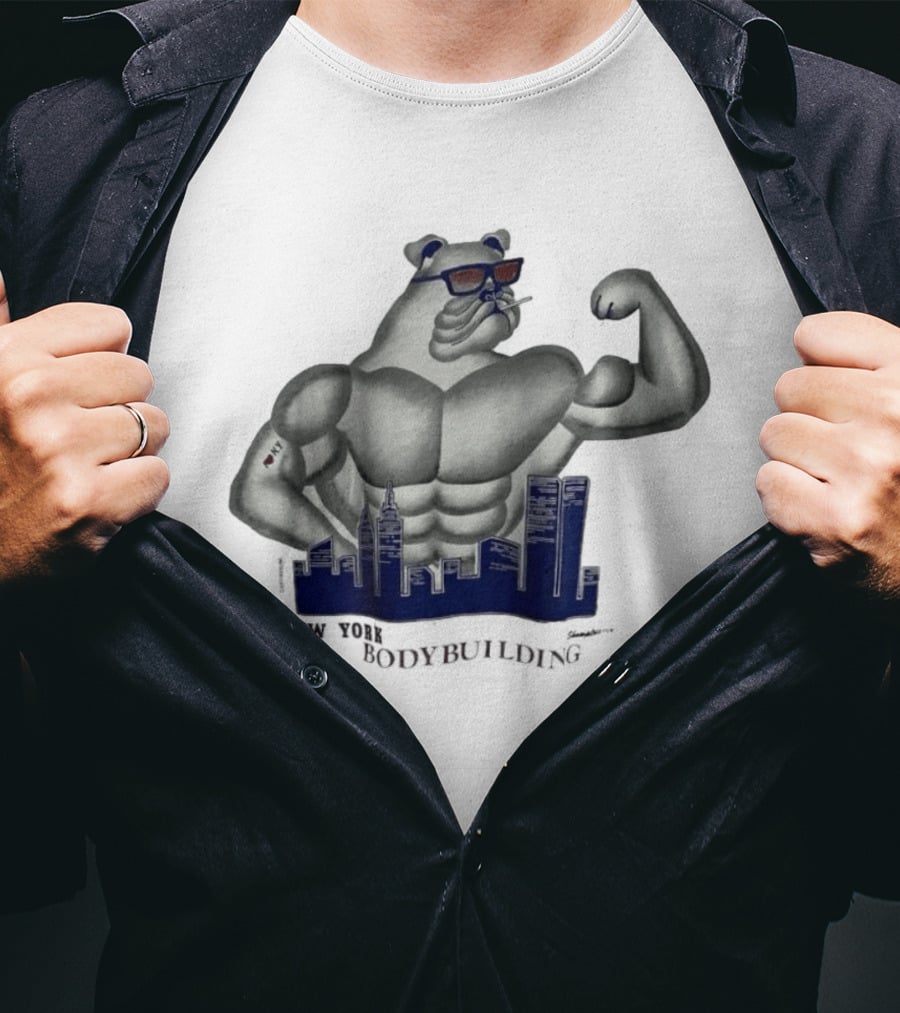New York Bodybuilding Buff Bear Cityscape NYC T-Shirt