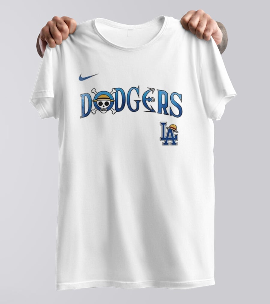 Nike Los Angeles Dodgers One Piece Luffy Crossover Collaboration T-Shirt