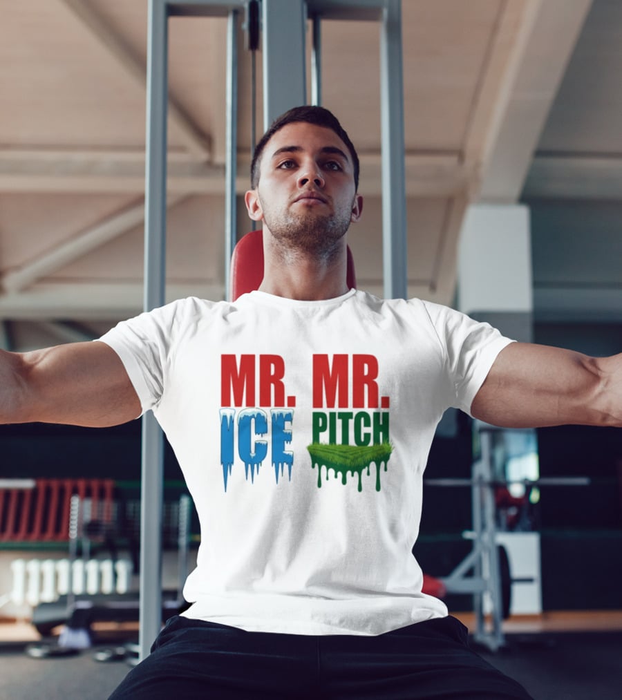 MR ICE MR PITCH Frosty Letters Green Grass Drips T-Shirt