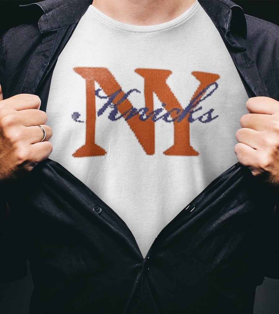 New York Knicks Iconic Orange Blue Team Spirit T-Shirt