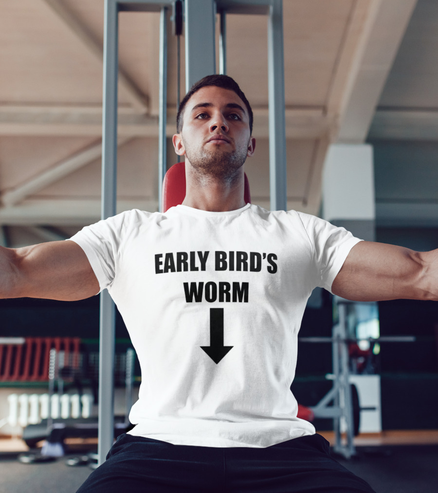 Early Bird's Worm With Arrow Downward T-Shirt