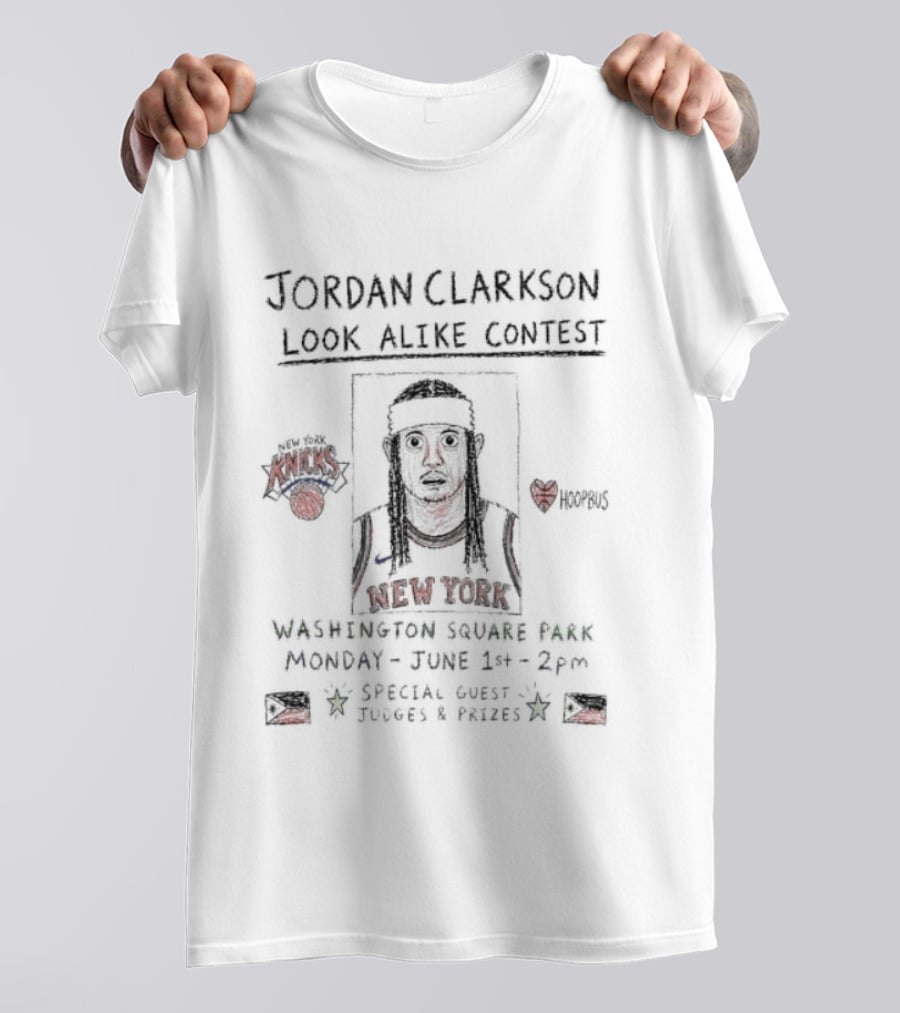 Jordan Clarkson Look Alike Contest New York Washington Square Park Monday June 1st Knicks Fans Special Guest Judges Prizes T-Shirt
