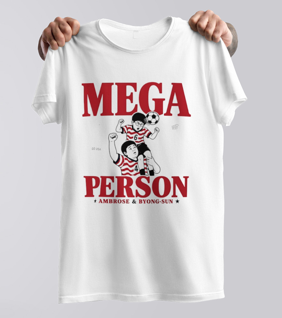 Mega Person Go USA Ambrose Byong Sun Soccer Duo T-Shirt