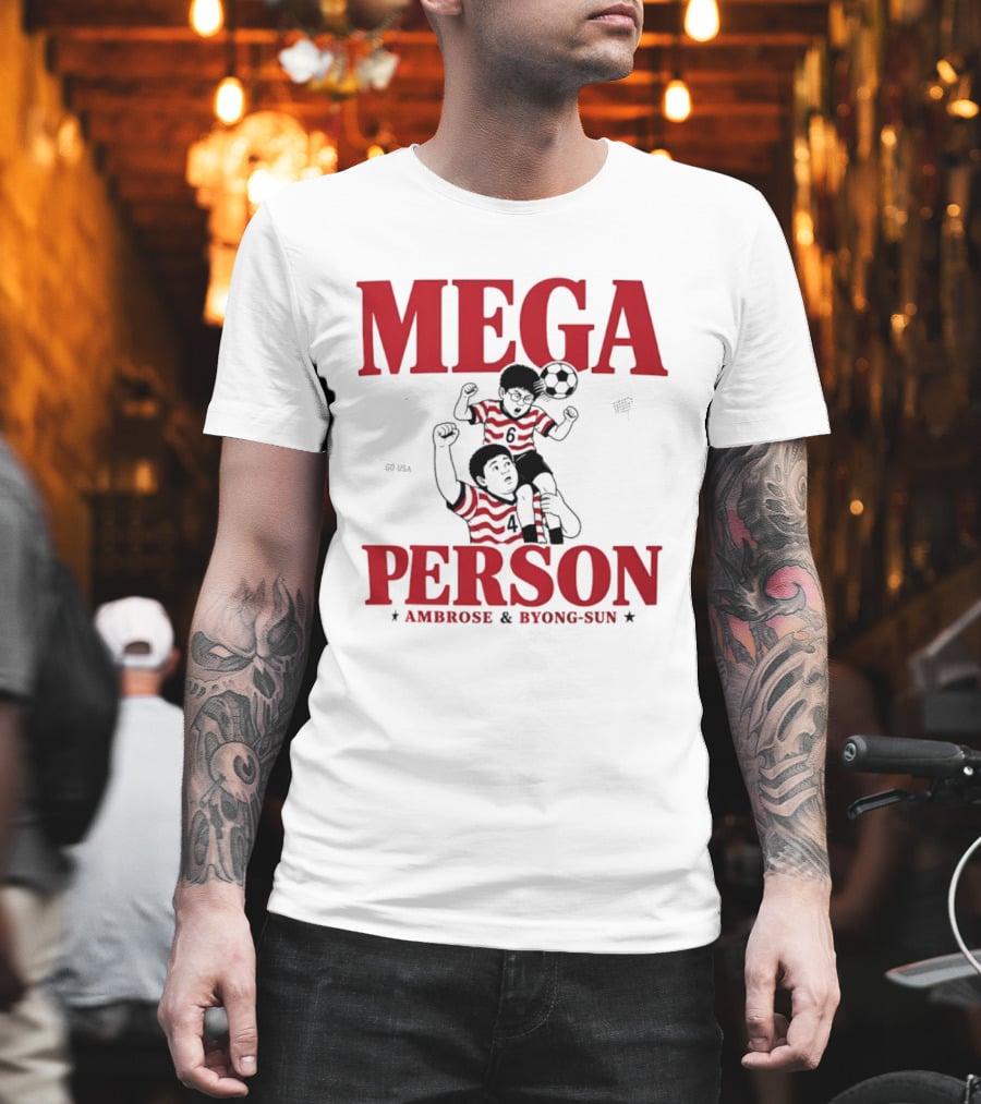 Mega Person Go USA Ambrose Byong Sun Soccer Duo T-Shirt