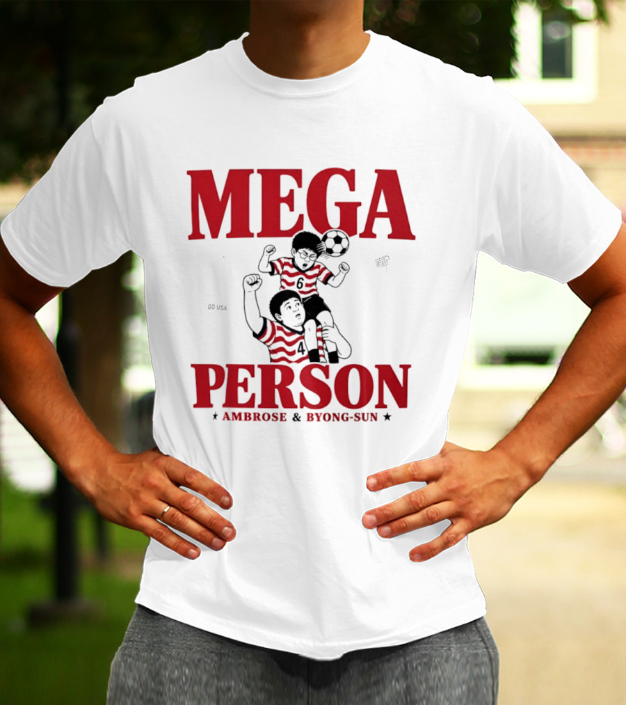 Mega Person Go USA Ambrose Byong Sun Soccer Duo T-Shirt