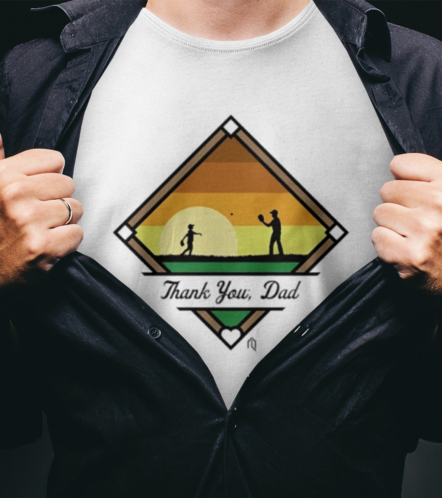 Thank You Dad Baseball Sunset Silhouette 2026 T-Shirt