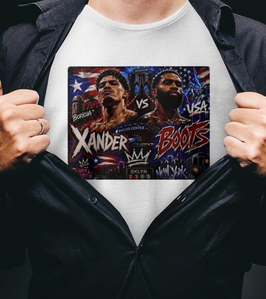 Xander Boots Boricua Vs USA Barclays Center Brooklyn NYC 718 T-Shirt