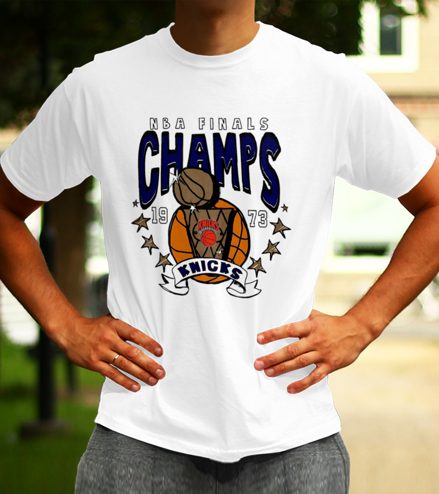 New York Knicks NBA Finals Champs 1973 Basketball Victory T-Shirt