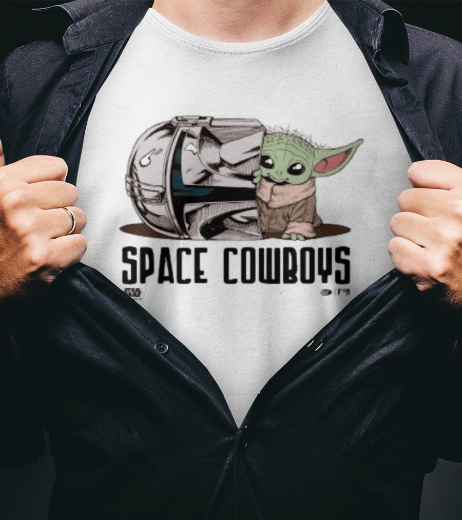 Star Wars Grogu Space Cowboys Helmet And Child Duo T-Shirt