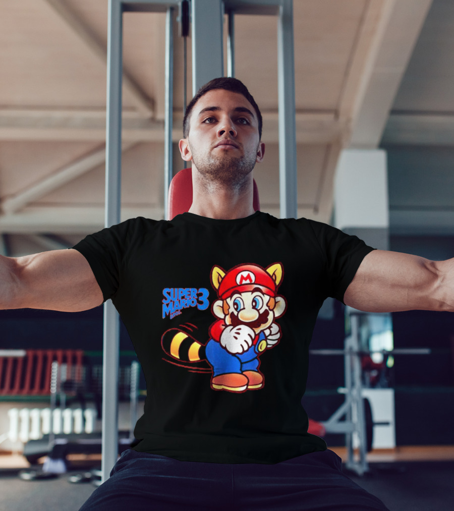 Super Mario Bros 3 Raccoon Mario Tail Whip Retro Game Nostalgia T-Shirt