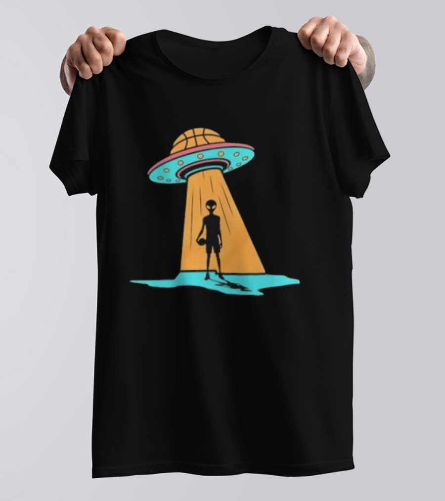 San Antonio Spurs Fiesta Alien Basketball UFO Landing T-Shirt