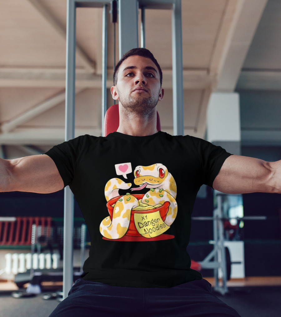 Snake Love X1 Danger Noodles Cartoon Cute Snake With Heart Speech Bubble T-Shirt