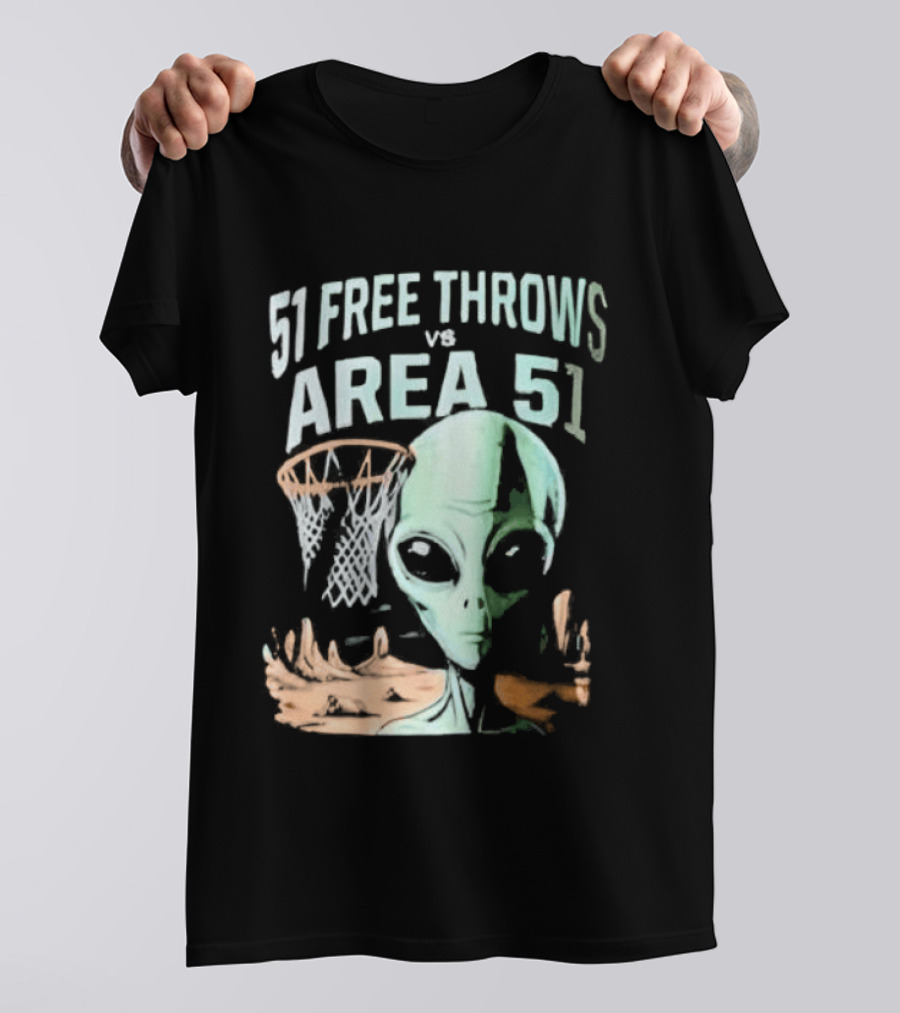 Victor Wembanyama 51 Free Throws Vs Area 51 Alien Basketball T-Shirt