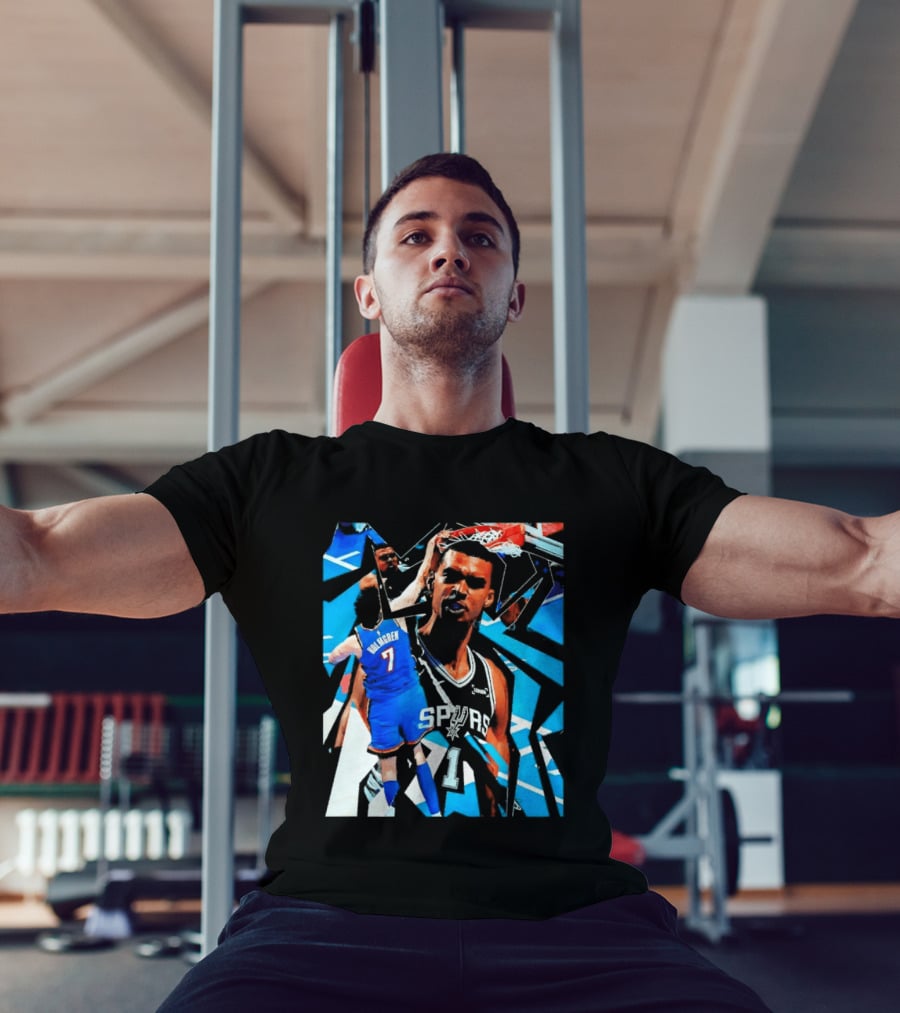 San Antonio Spurs Wembanyama Dunk Showdown With Holmgren T-Shirt