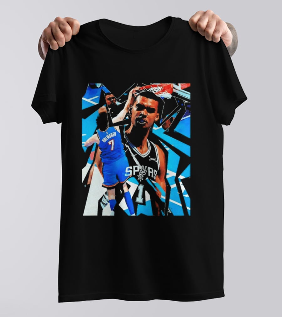 San Antonio Spurs Wembanyama Dunk Showdown With Holmgren T-Shirt
