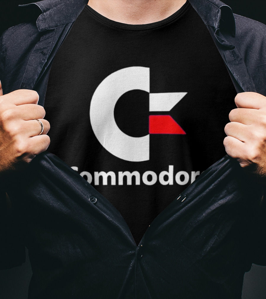 Commodore C Logo Red Accent Retro Computer Brand T-Shirt