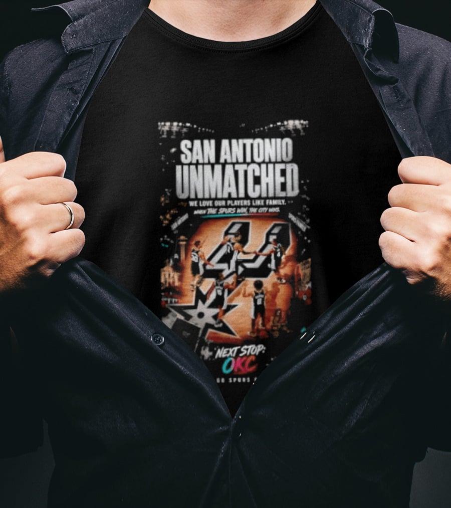 San Antonio Unmatched We Love Our Players Like Family 41 Spurs OKC T-Shirt